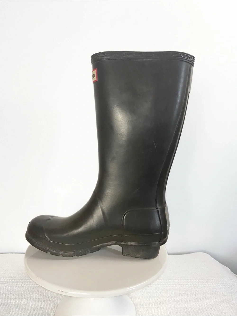 Hunter Matte Tall Rubber Rain Boots Brown Kids size 3 M/4 F
